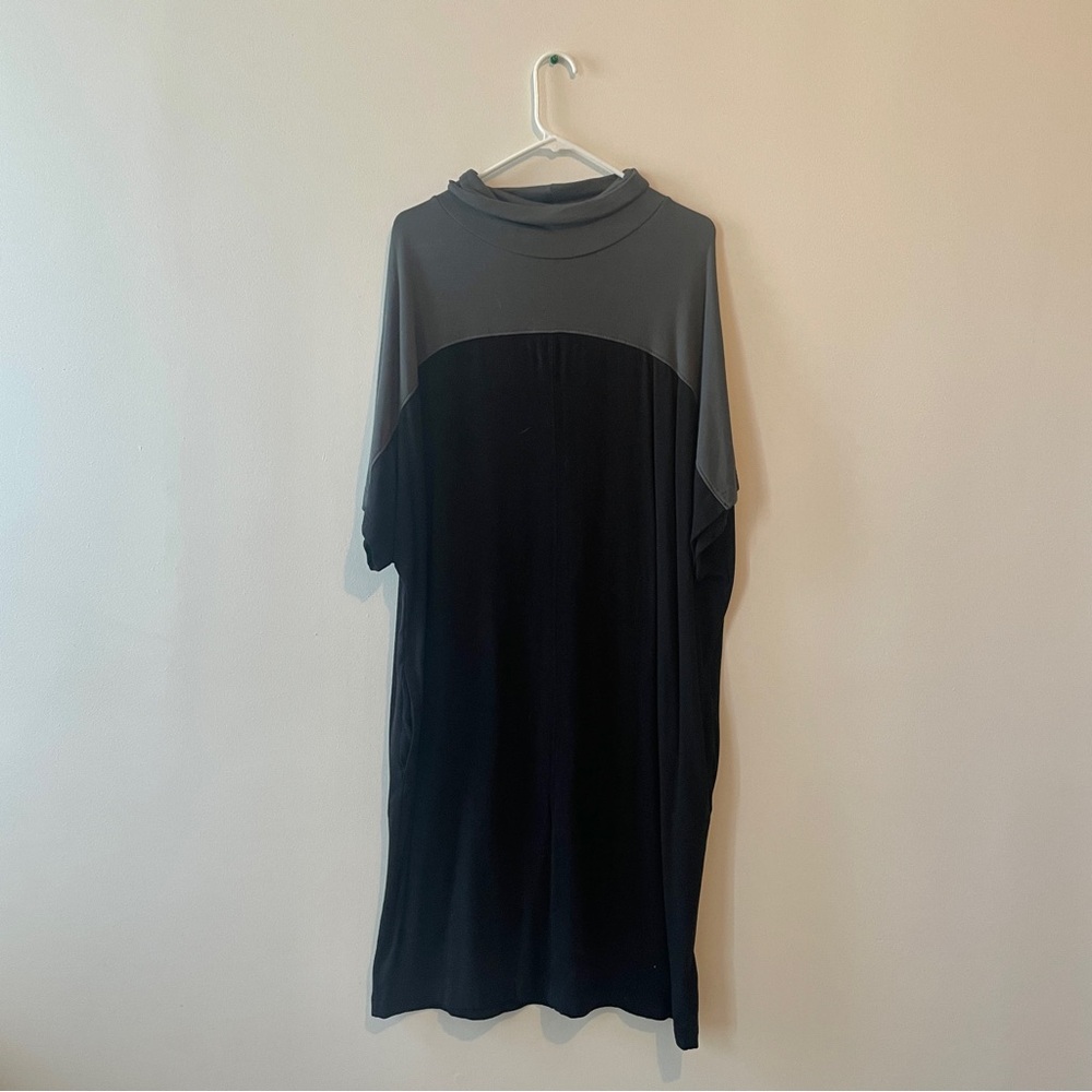 Black and Grey Midi Dress